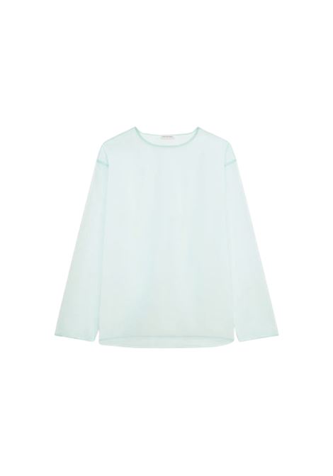 sheer crew neck shirt man turquoise DRIES VAN NOTEN | 251-020740-1501503